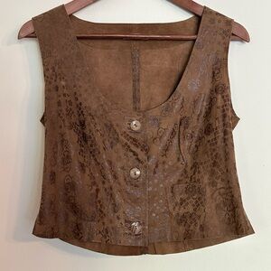 Brown Leather Women's Vest